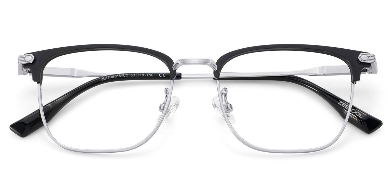 Men's Titanium Eyeglass Frames with Browline Shape