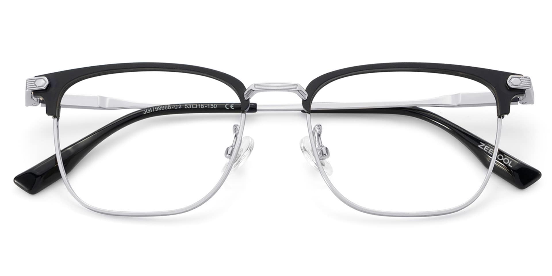 Men's Titanium Eyeglass Frames with Browline Shape2