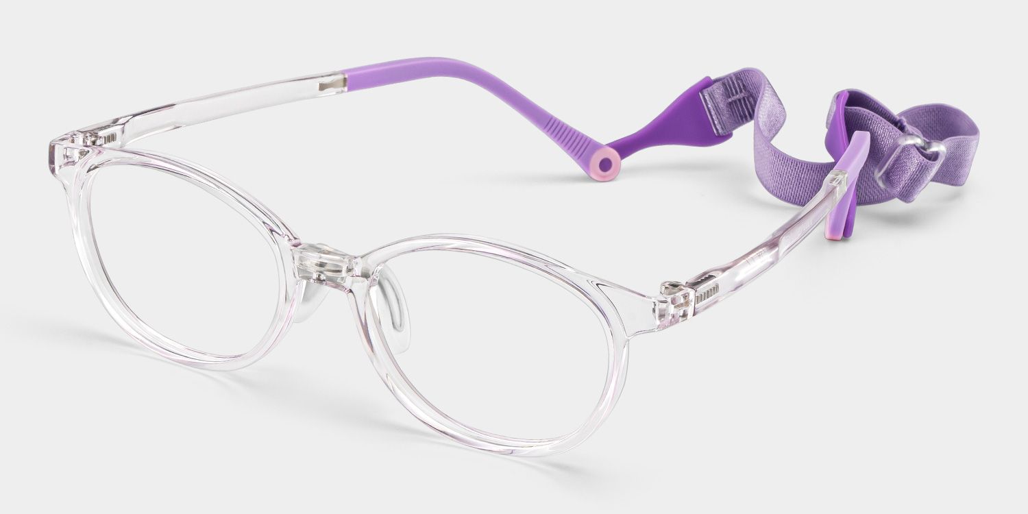Olive Oval Clear Purple Frame Eyeglasses for Pre-tweens2