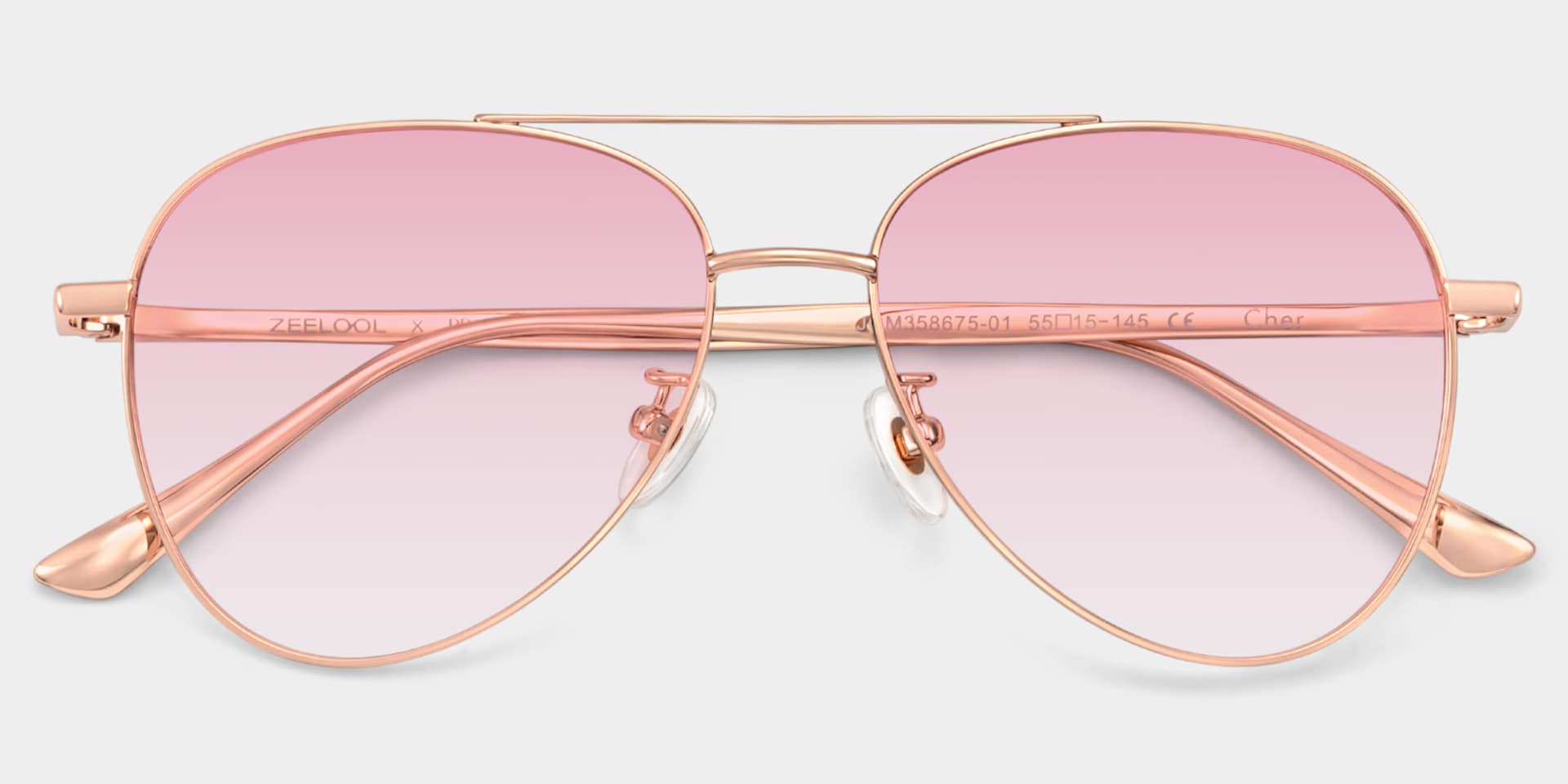 Cher Metal Rose Gold Aviator Sunglasses | ZEELOOL x Prabal Gurung2