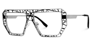 Blake Geometric Black-Silver Glasses2