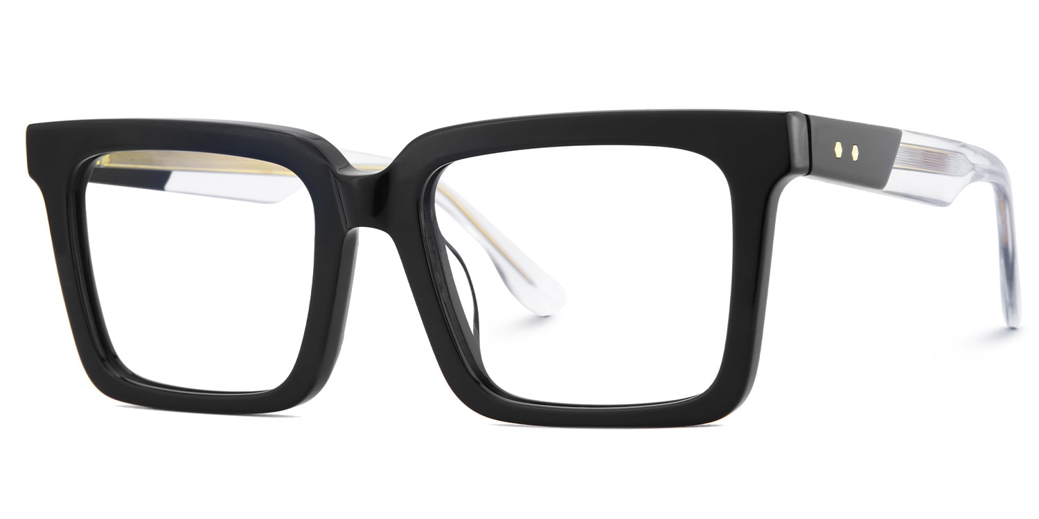 Hattie Rectangle Black Glasses3