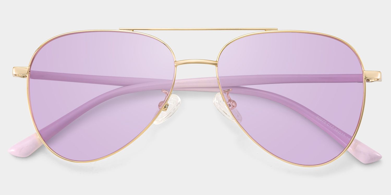 Paige Aviator Rose-Gold Glasses | Zeelool Glasses3