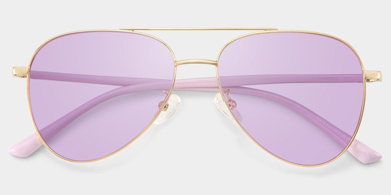 ZEELOOL Paige Aviator Rose-Gold Sunglasses