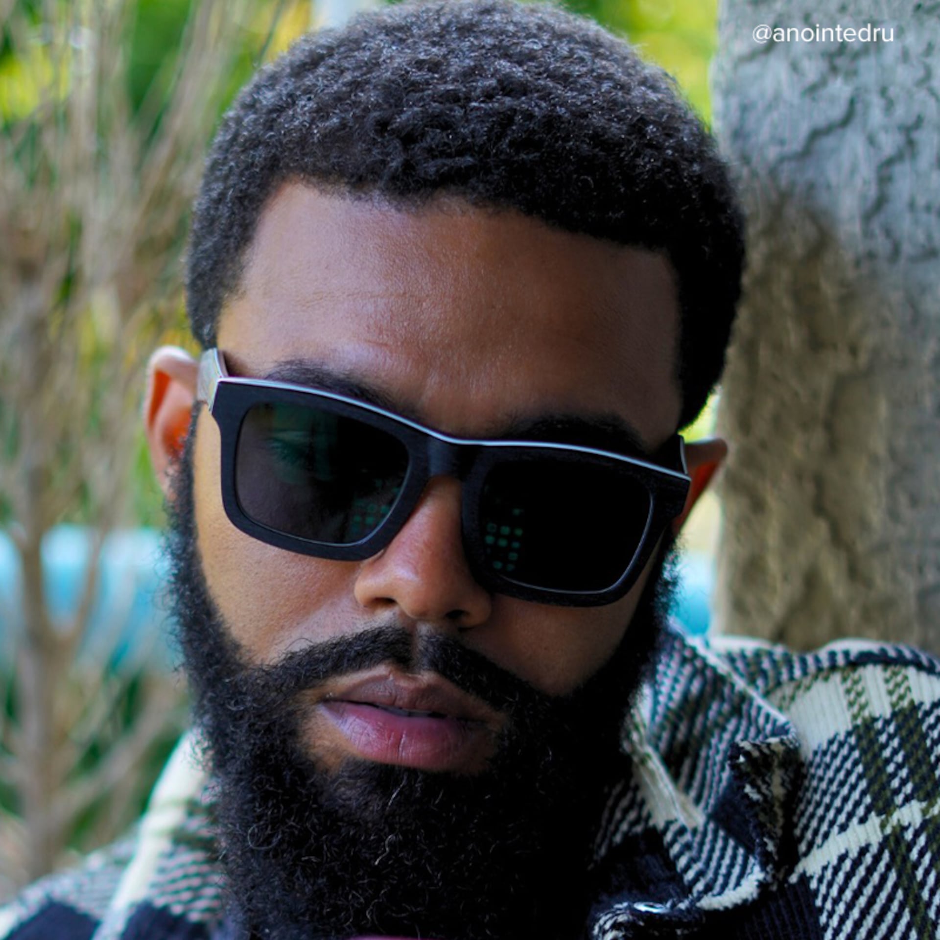 Rectangle Frosted Black Glasses5