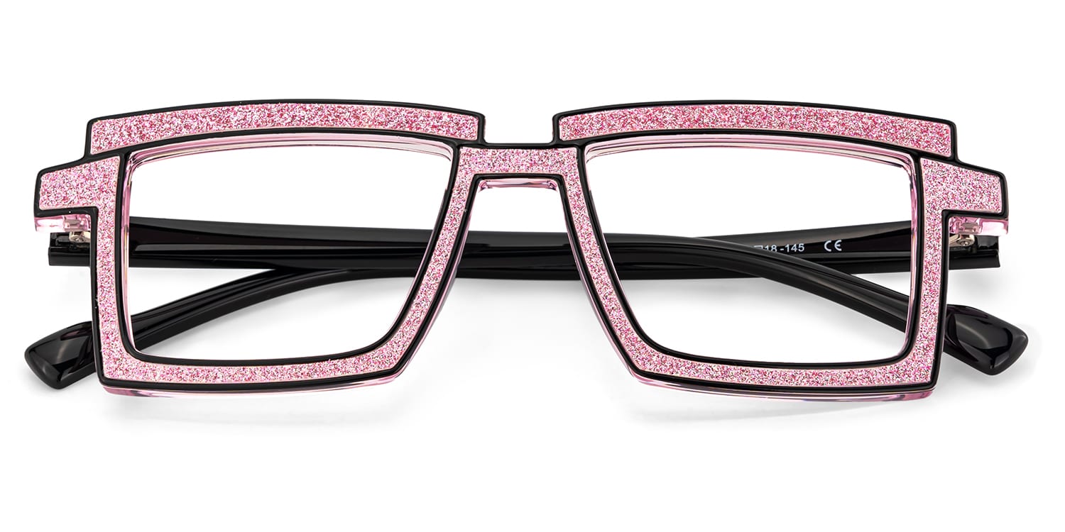 Zephyr Rectangle Pink Glasses2