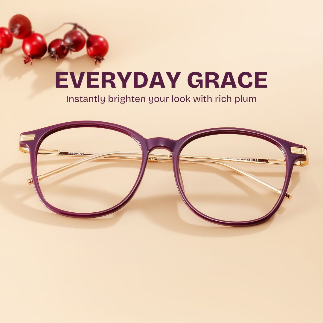 Greene Purple Square Mixed Frame Glasses for Women | ZEELOOL0