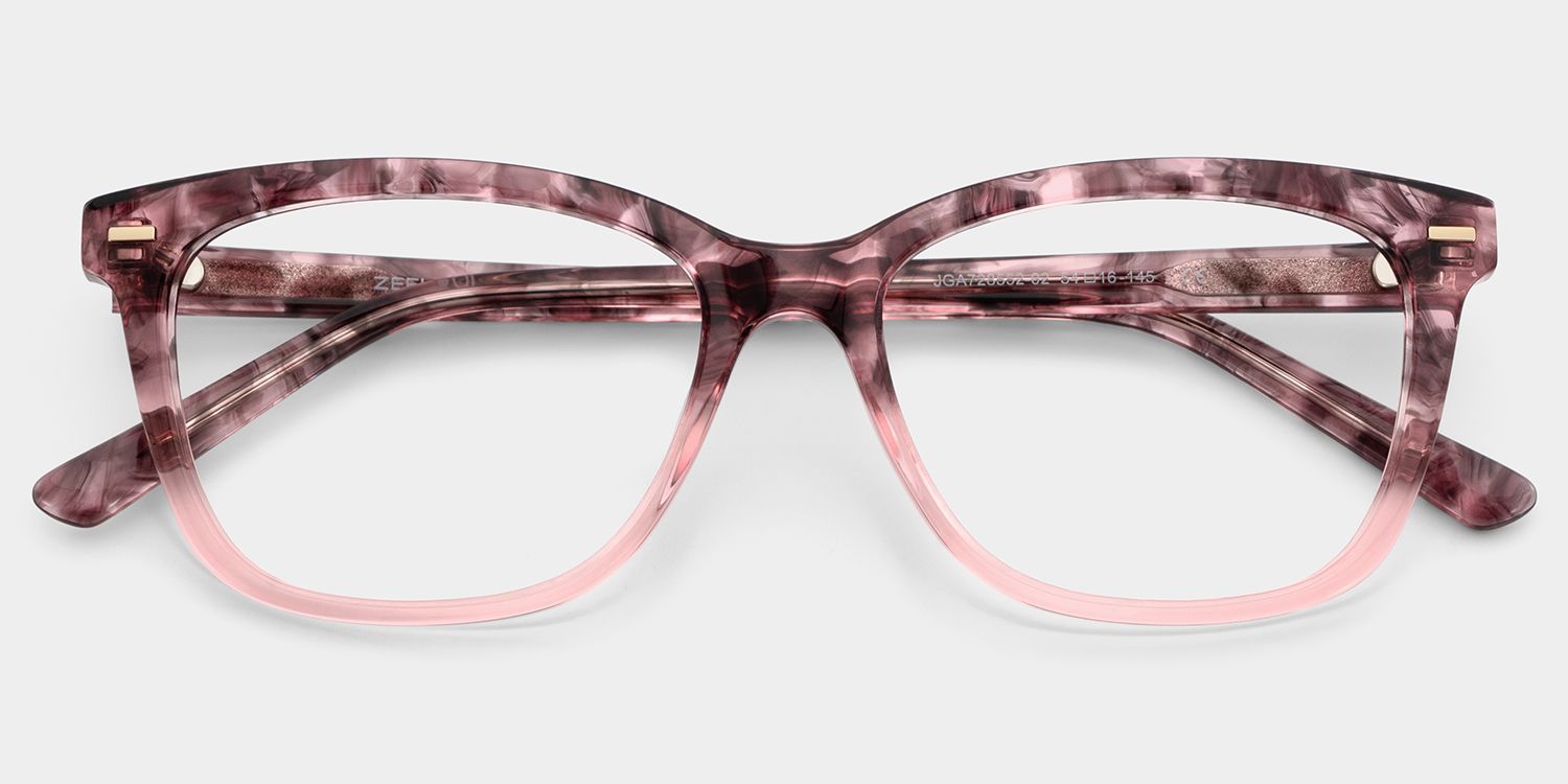 Sawyer Blossom Eyewear - Pink Rectangle Acetate Glasses | ZEELOOL