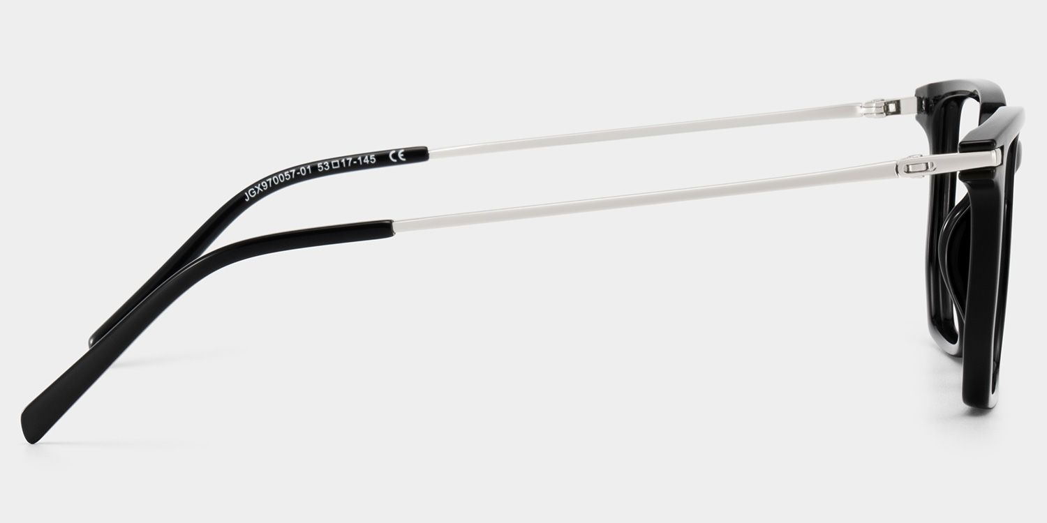 Florence Matte Black Rectangle Glasses with Lightest TR frame