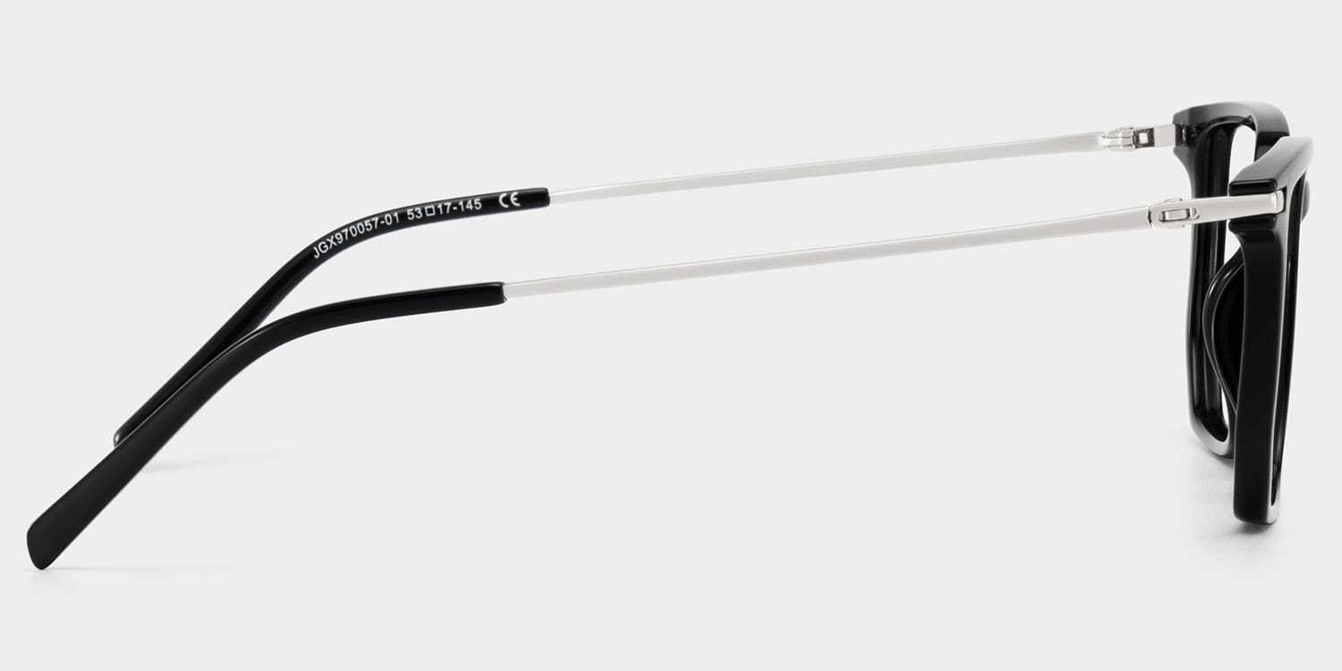 Florence Rectangle Black Glasses3