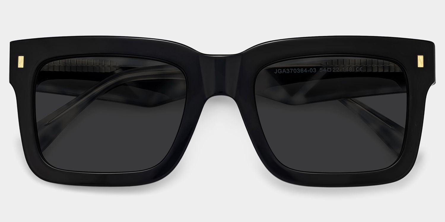 Shirmme Square Black Sunglasses for Women & Men | ZEELOOL1
