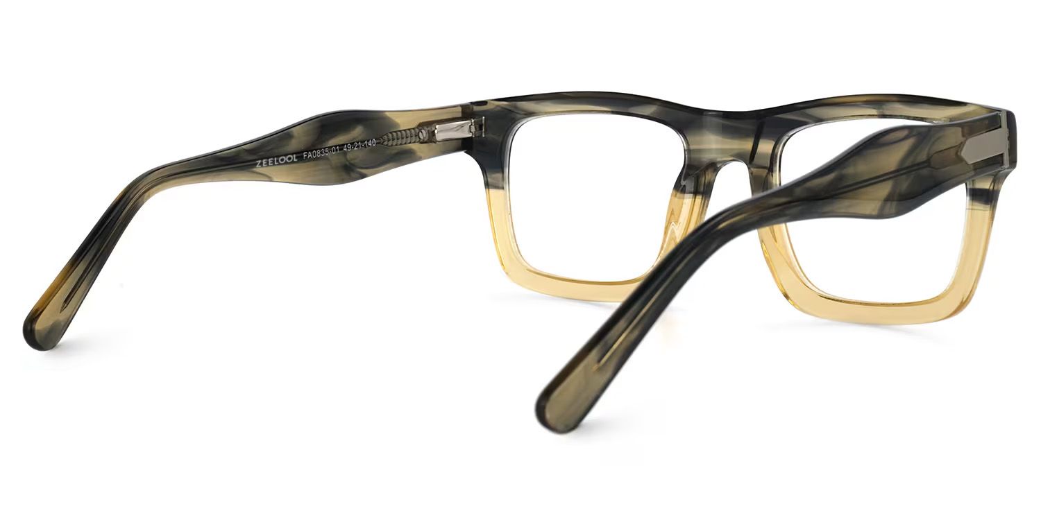 Rectangle Brown Glasses | Zeelool Eyeglass Frame Online3