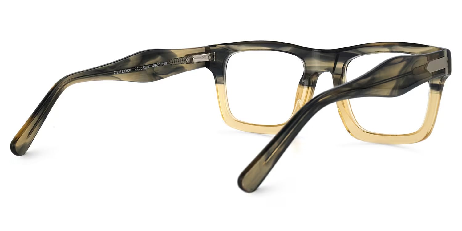 Rectangle Brown Glasses | Zeelool Eyeglass Frame Online3