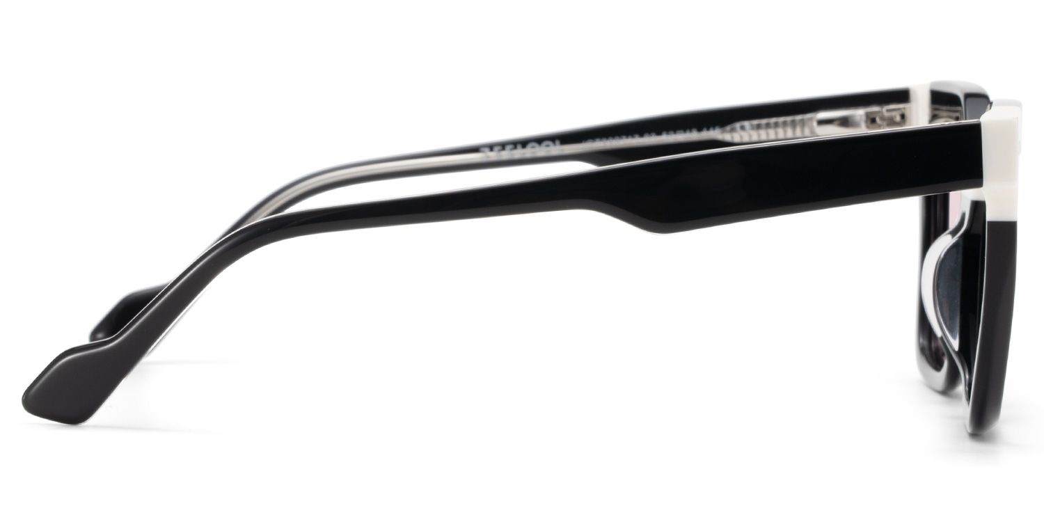 Pinette Tr90 Black White Square Frame Sunglasses | ZEELOOL3