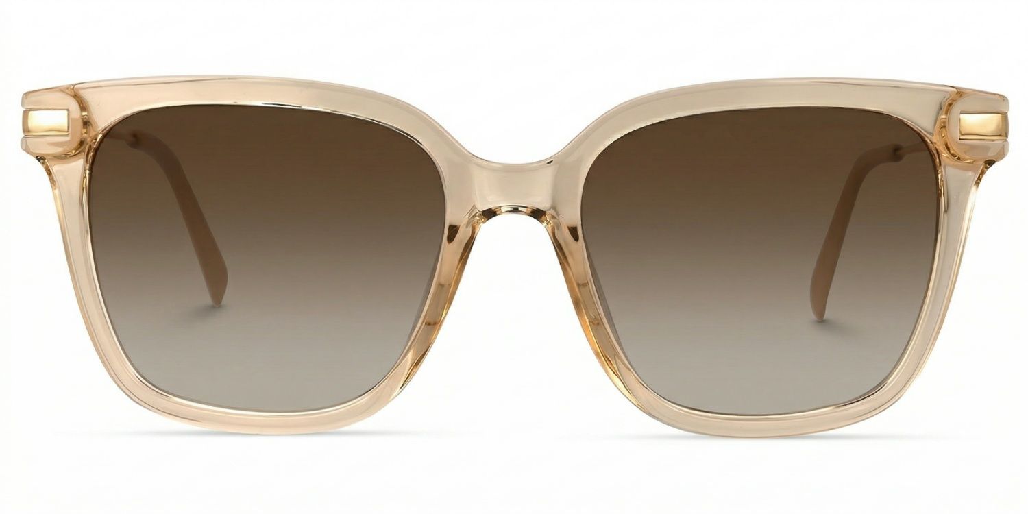 Jacqui Square Style Beige Frame Sunglasses | ZEELOOL0