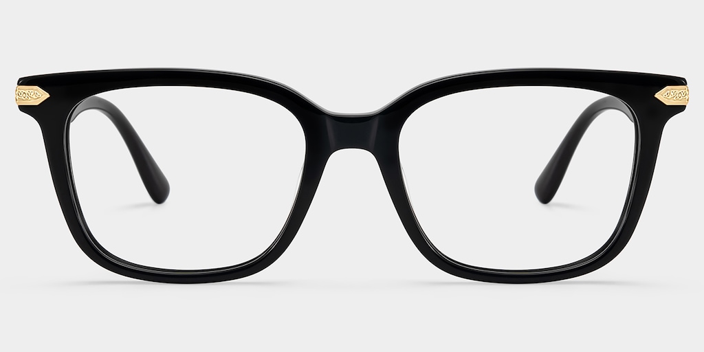 Thomas Rectangle Black Glasses