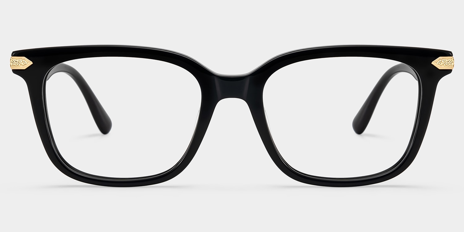 Thomas Rectangle Black Glasses