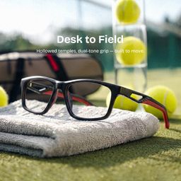 Emory Black Rectangle Glasses0