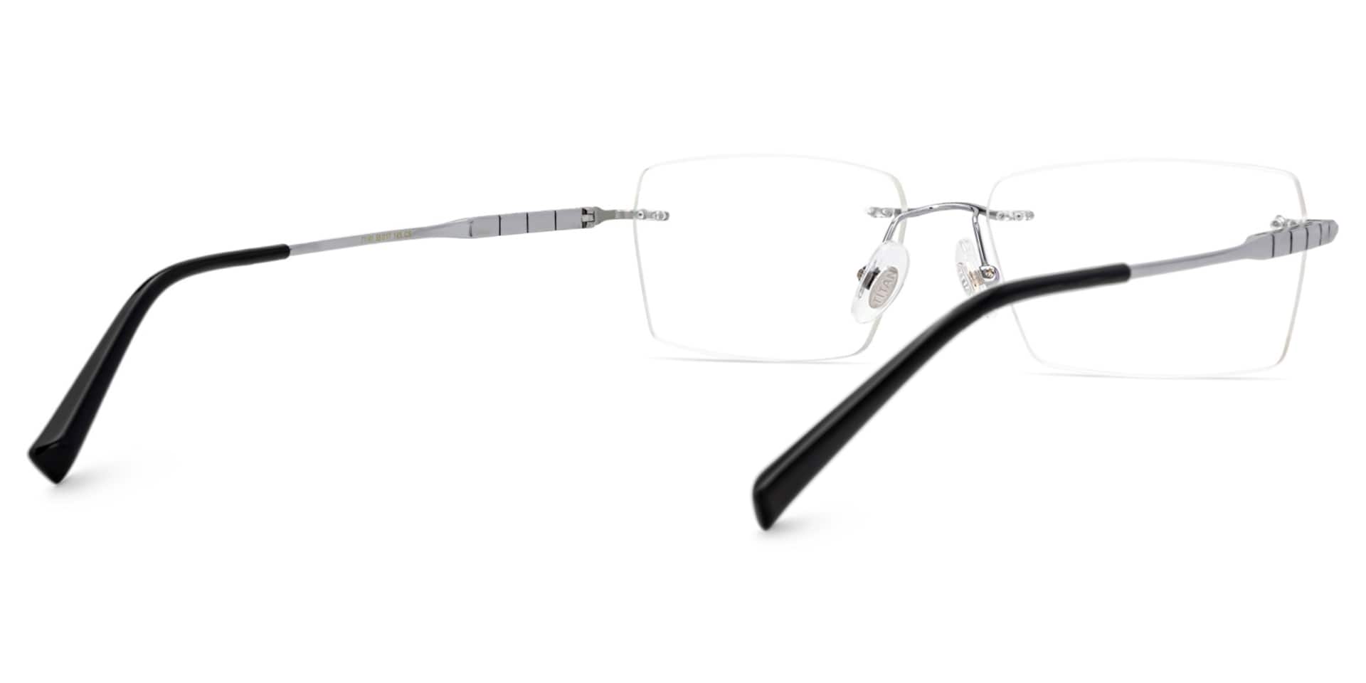 Dinny Rectangle Silver Frame Glasses | Zeelool3