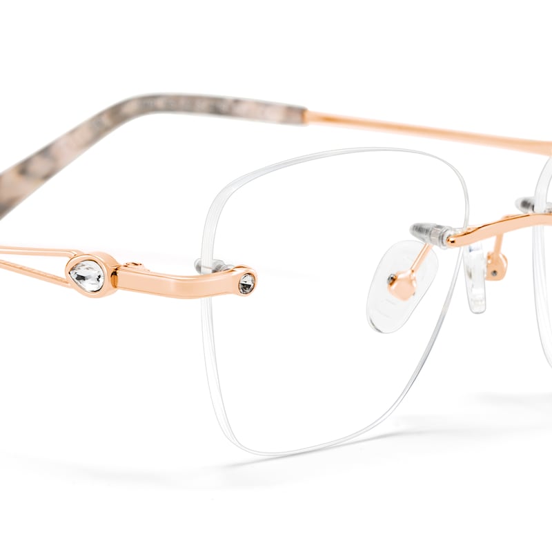 Rectangle Rose Gold Eyeglasses- Seth Metal Frame Glasses7