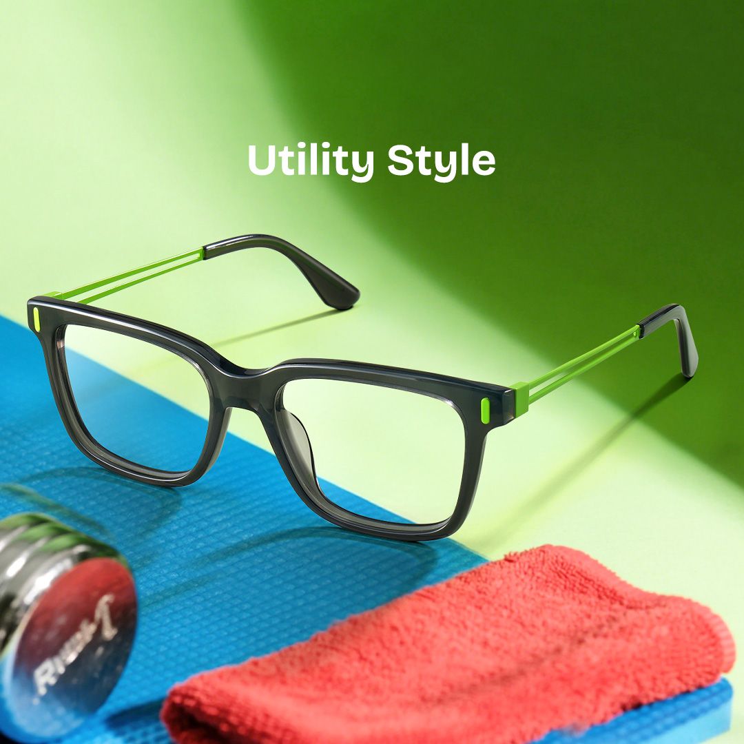 Axel Gray Frame Glasses with Rectangle Frame Online | ZEELOOL1