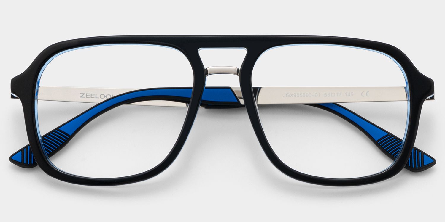Ryder Blue Aviator Mixed Frame Glasses for unisex | ZEELOOL2