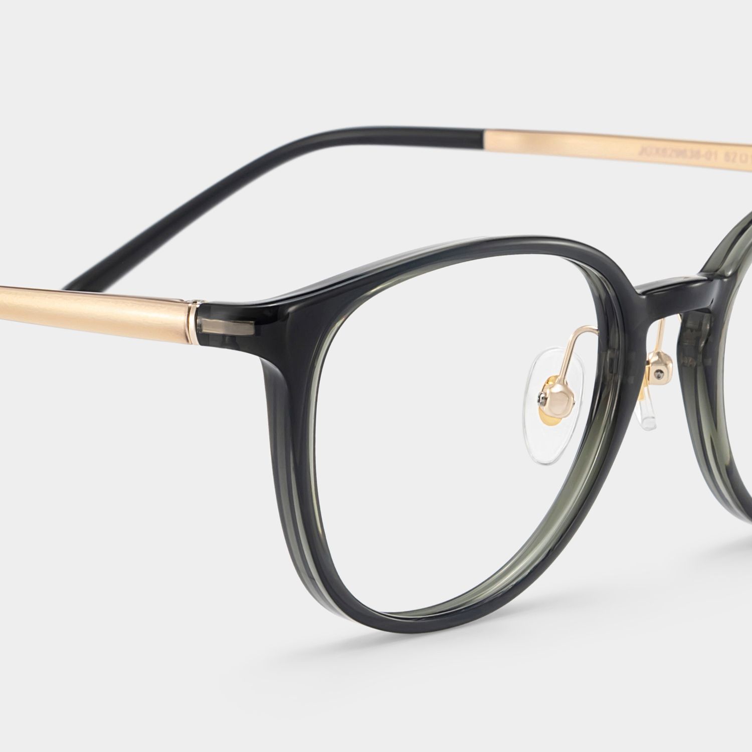 Amanda Rectangle Black Frame Glasses with Gold Trim | ZEELOOL6