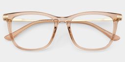 Selena Rectangle Beige Glasses2