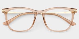 Selena Rectangle Beige Glasses2