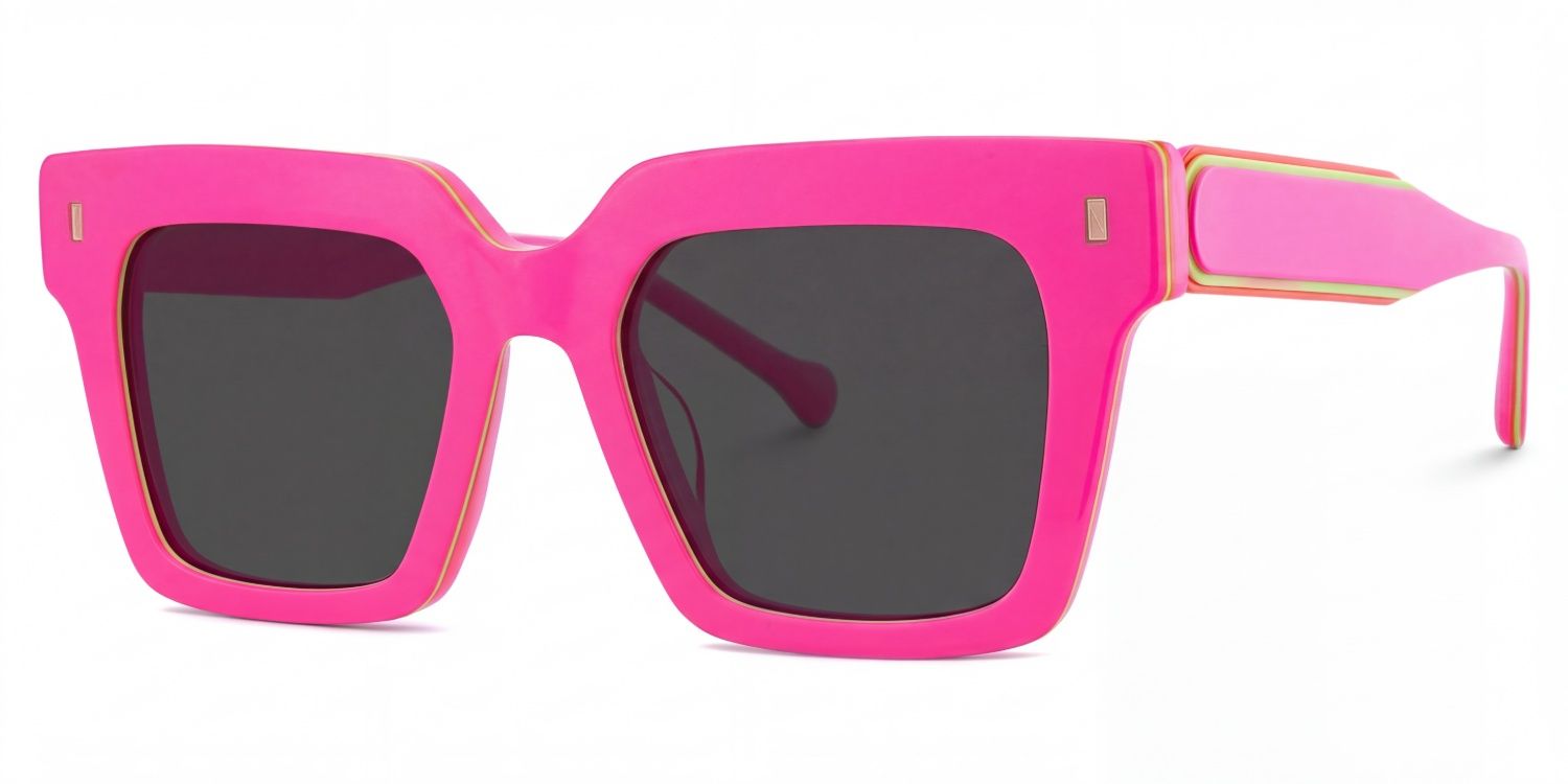 Gilberto Square Bright Pink Frame Sunglasses Online Sale | ZEELOOL2