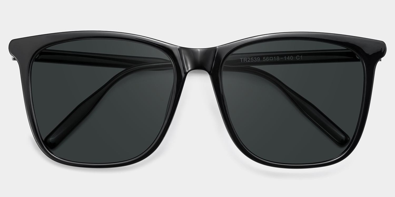 Malika Square Black Polarized Sunglasses2
