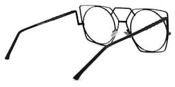 Evette Geometric Black Glasses4