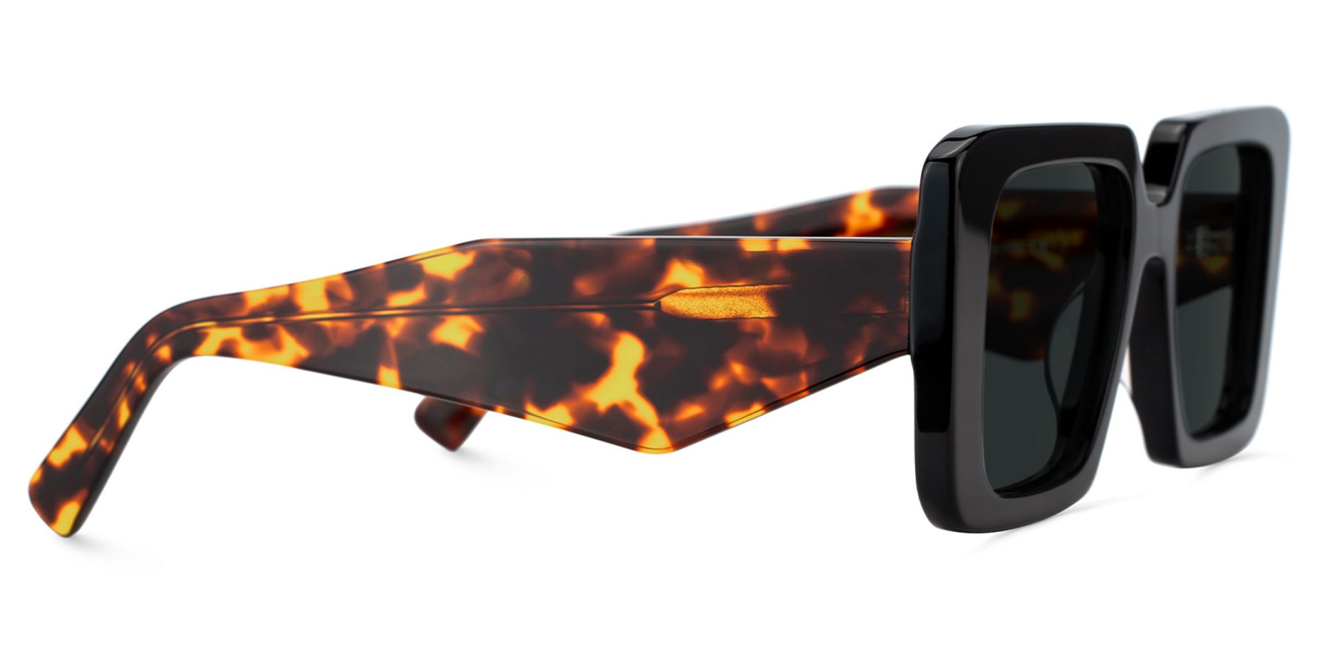 Reeve Rectangle Black Polarized Sunglasses3