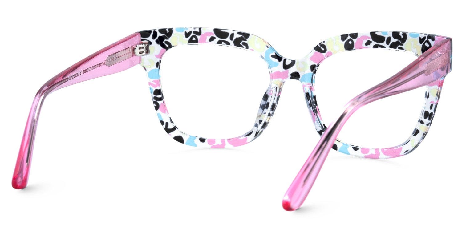 Yaniska Square Pink Leopard Glasses5