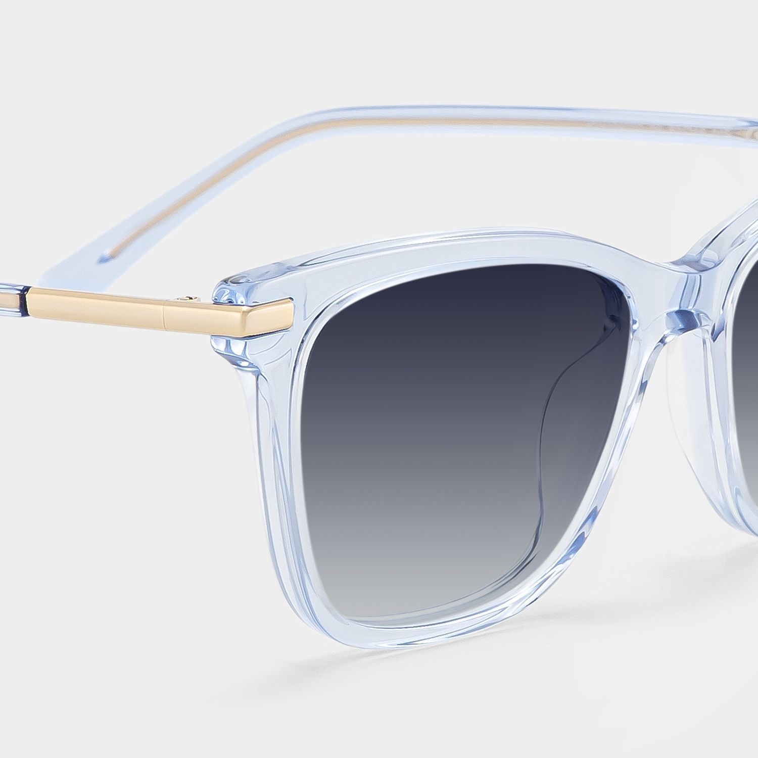 Eliot Clear Blue Rectangle Polarized Sunglasses for Driving | ZEELOOL4