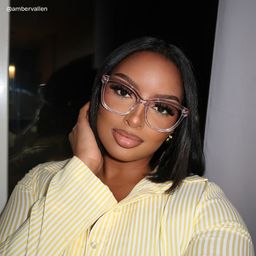 Scarlett Clear Red Square Glasses7