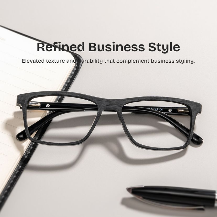 Daniel Rectangle Black Glasses