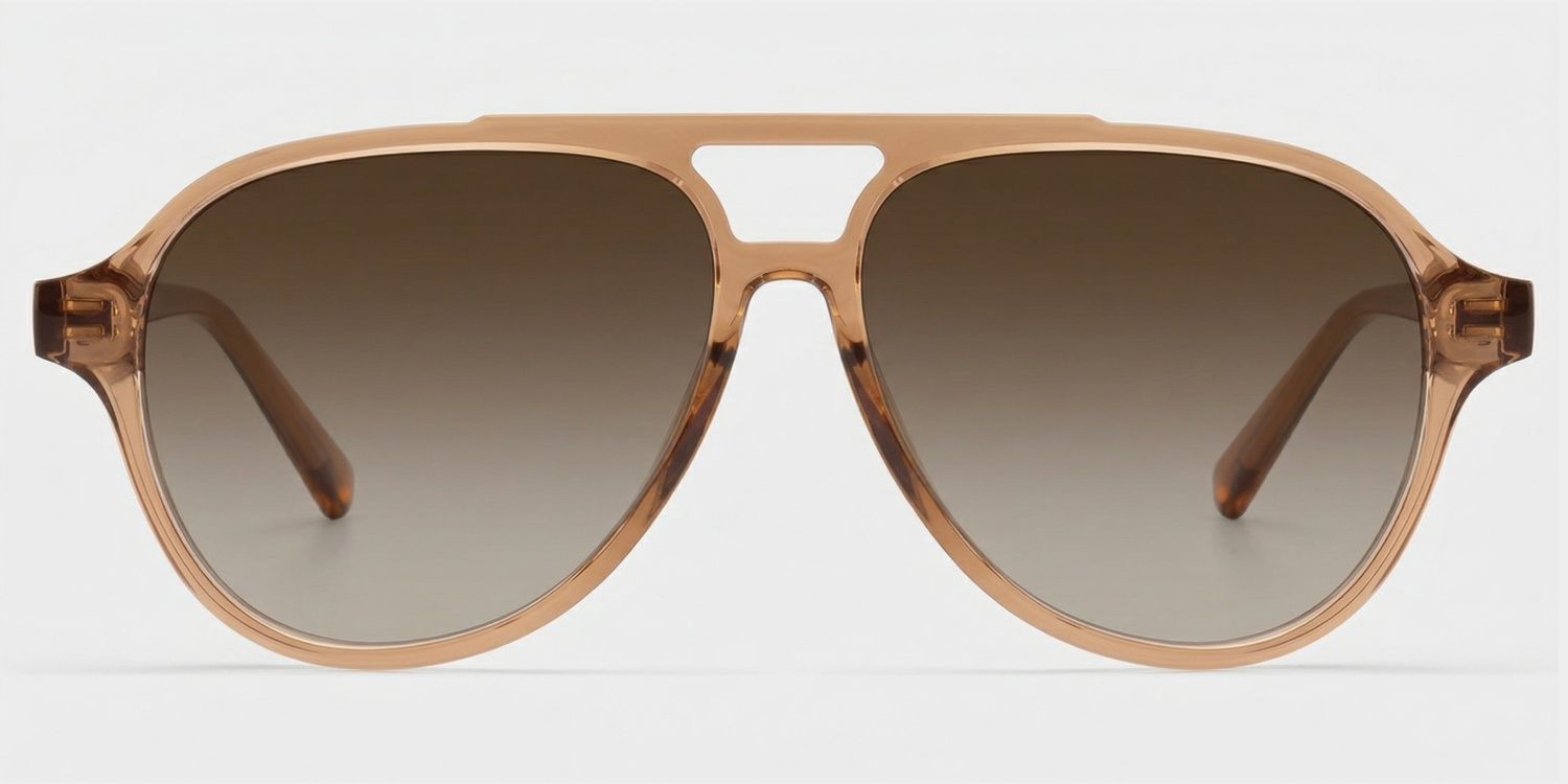 アルフィー Drew Tr90 Clear Brown Aviator Frame Sunglasses | ZEELOOL