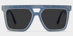 Rubin Denim Blue Square Sunglasses0