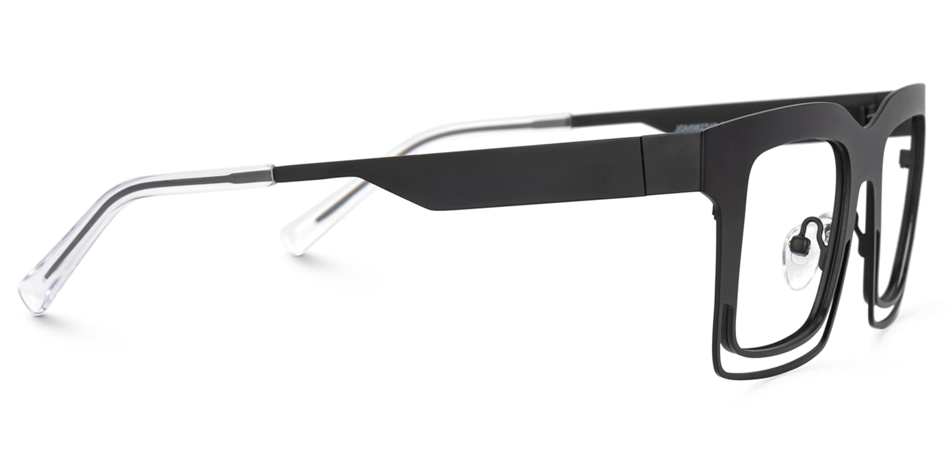 Evan Rectangle Black Frame Eyeglasses for Males | Zeelool2