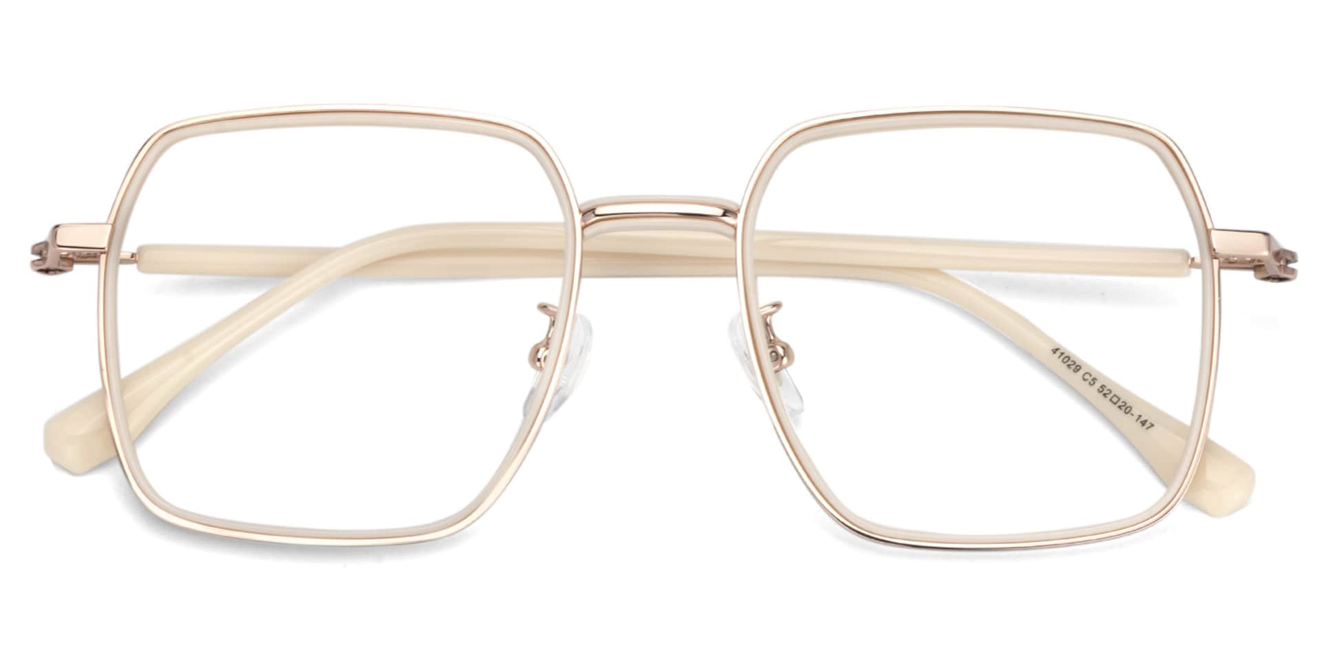 Moody White Square Prescription Glasses | Zeelool2