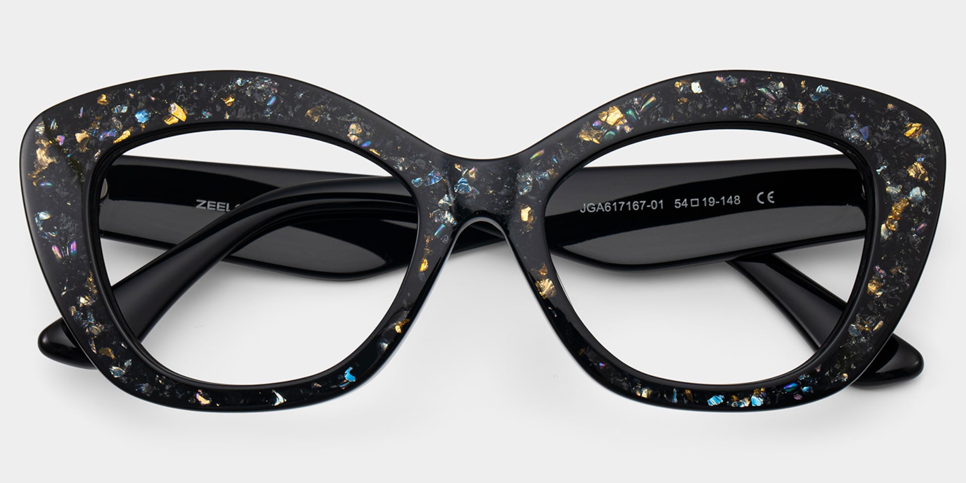 Giselle Black Cat Eye Glasses with Rhinestones | ZEELOOL3