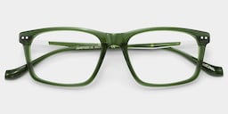 Cozy Rectangle Green Glasses5