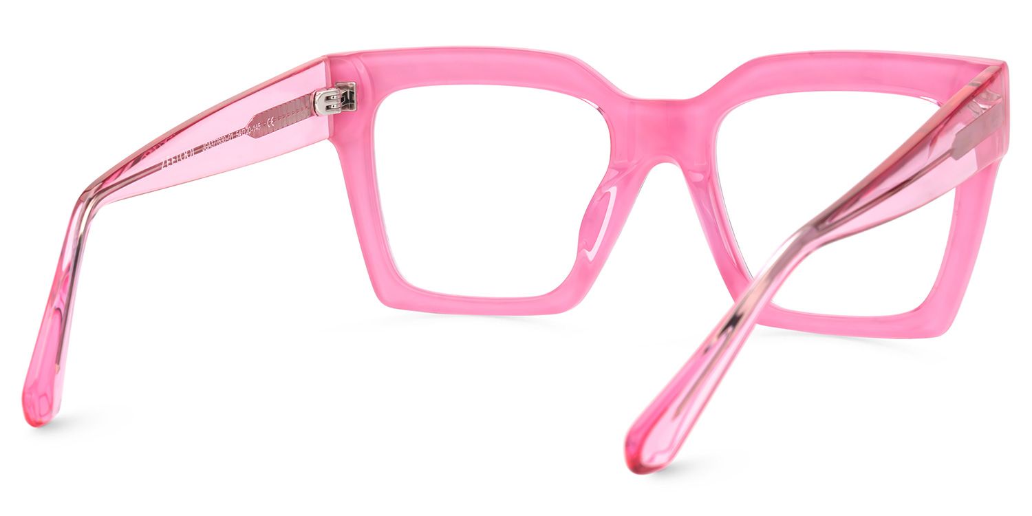 Morreen Oversized Thick Frame Glasses With Pink Zebra | Zeelool3