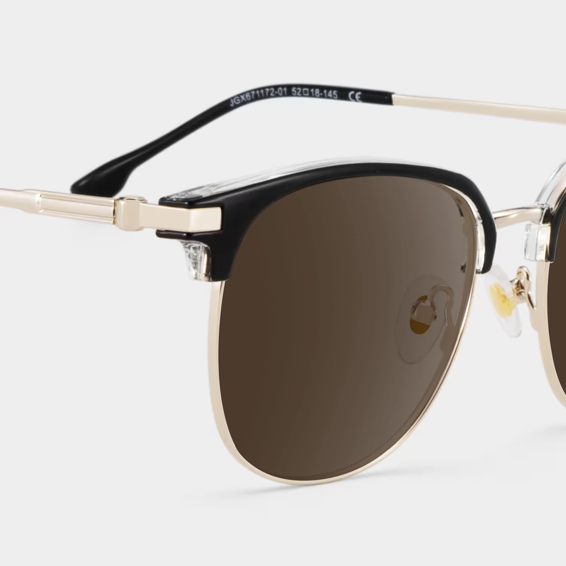 Oversized Browline Glasses With Black and Matte Gold Color6