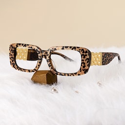 Jonas Rectangle Leopard Glasses0