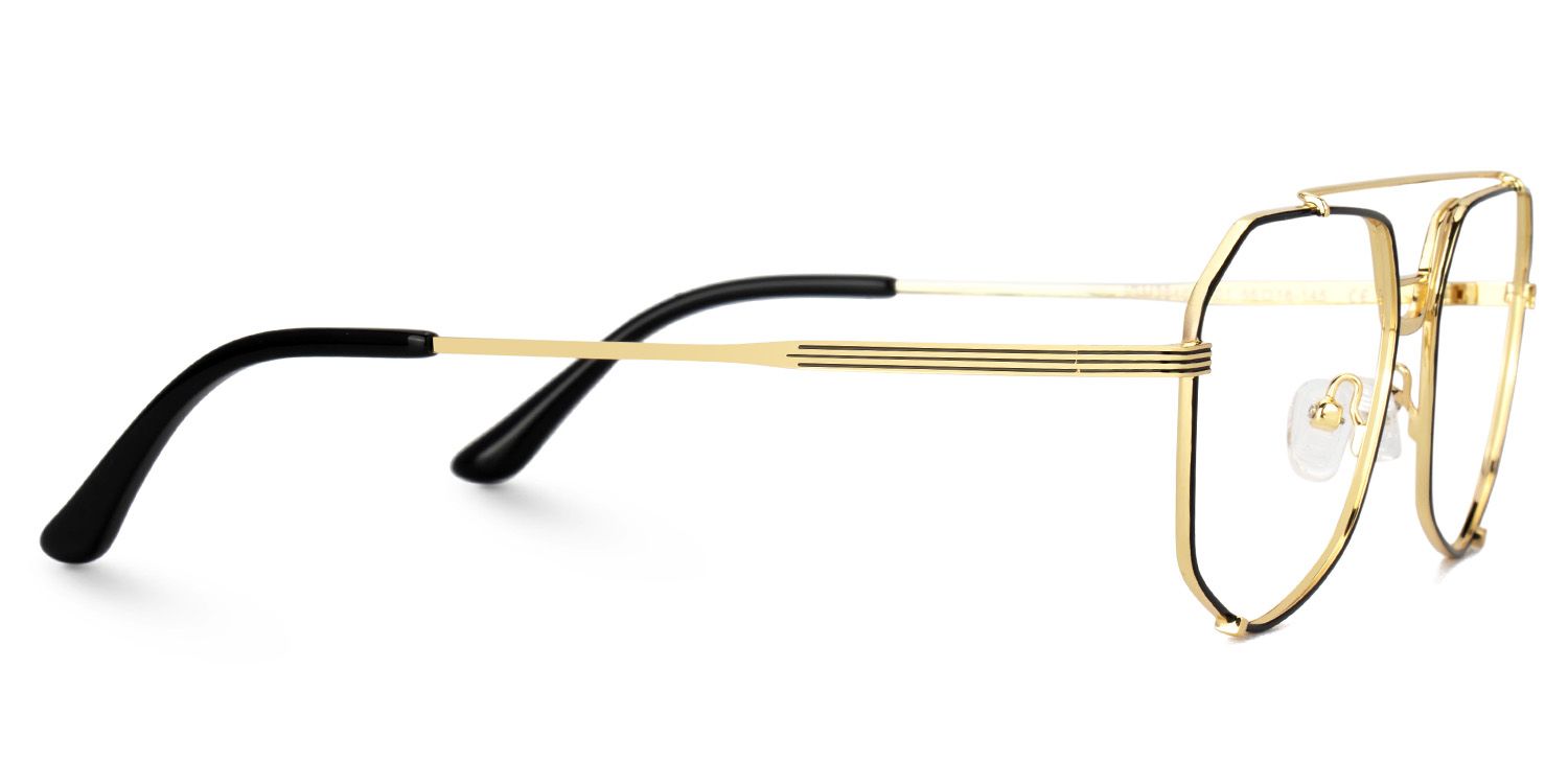 Beethoven Black-Gold Aviator Prescription Glasses | Zeelool2