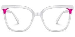 Dazzler Square Silver Pink Glasses1