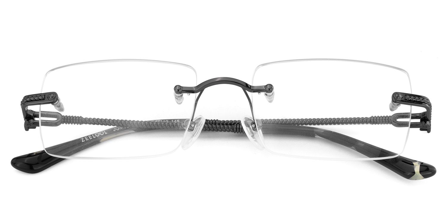 Gray Rimless Eyeglasses Frames With Adjustable Nose Pads2