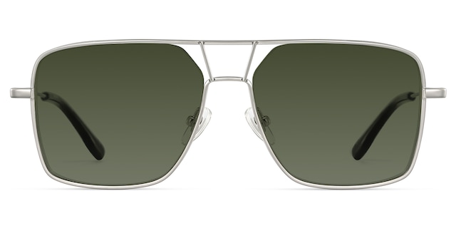 Angular rectangular aviators with a graphic edge.